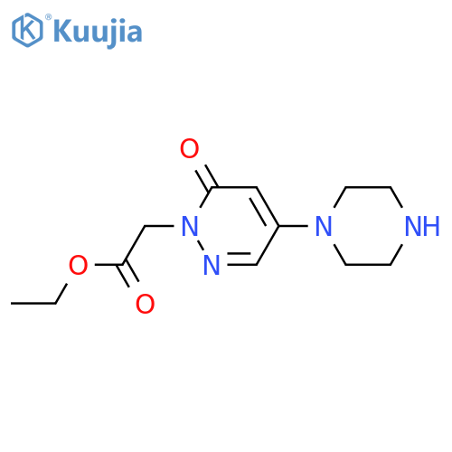 Ethyl 2-(6-oxo-4-(piperazin-1-yl)pyridazin-1(6H)-yl)acetate structure