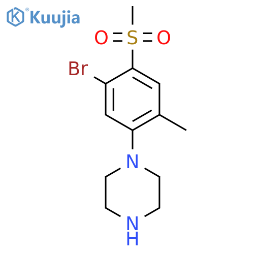 1-[5-Bromo-2-methyl-4-(methylsulphonyl)phenyl]piperazine structure