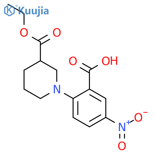 2-3-(Ethoxycarbonyl)piperidin-1-yl-5-nitrobenzoic Acid structure