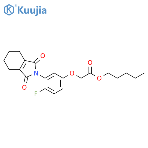 Acetic acid, 2-[4-fluoro-3-(1,3,4,5,6,7-hexahydro-1,3-dioxo-2H-isoindol-2-yl)phenoxy]-, pentyl ester structure
