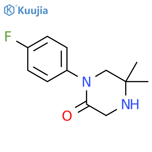 1-(4-fluorophenyl)-5,5-dimethyl-2-Piperazinone structure