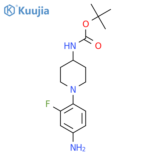 tert-butyl N-[1-(4-amino-2-fluoro-phenyl)-4-piperidyl]carbamate structure