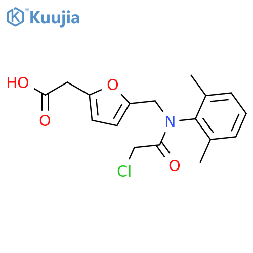 2-FURANACETIC ACID, 5-[[(CHLOROACETYL)(2,6-DIMETHYLPHENYL)AMINO]METHYL]- structure