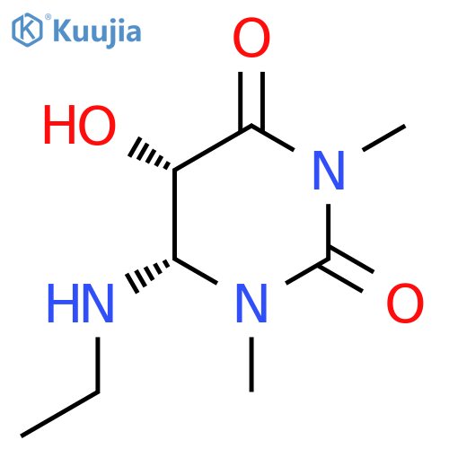 2,4(1H,3H)-Pyrimidinedione, 6-(ethylamino)dihydro-5-hydroxy-1,3-dimethyl-, cis- structure