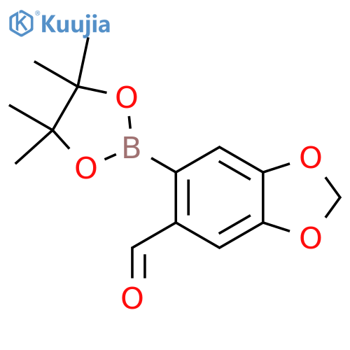 6-(4,4,5,5-Tetramethyl-1,3,2-dioxaborolan-2-yl)-1,3-dioxaindane-5-carbaldehyde structure
