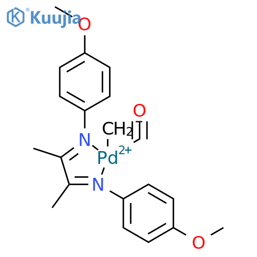 Palladium(1+), carbonyl[N,N'-(1,2-dimethyl-1,2-ethanediylidene)bis[4-methoxybenzenamine-κN]]methyl-, (SP-4-3)- structure