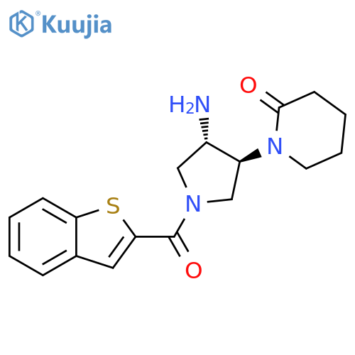 2-Piperidinone, 1-[(3S,4S)-4-amino-1-(benzo[b]thien-2-ylcarbonyl)-3-pyrrolidinyl]- structure