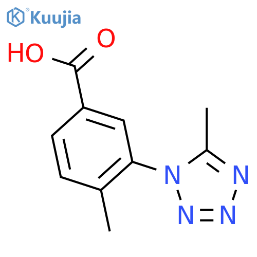 4-Methyl-3-(5-methyl-tetrazol-1-yl)-benzoic acid structure