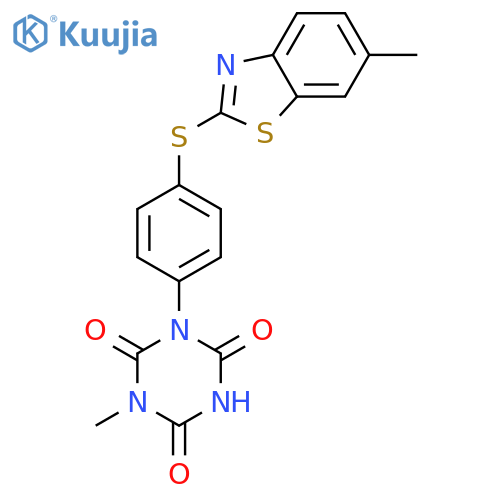1,3,5-Triazine-2,4,6(1H,3H,5H)-trione, 1-methyl-3-[4-[(6-methyl-2-benzothiazolyl)thio]phenyl]- structure