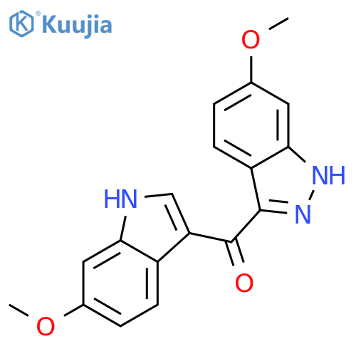 3-(6-Methoxy)indolyl-3-(6-methoxy)indazolyl methone structure
