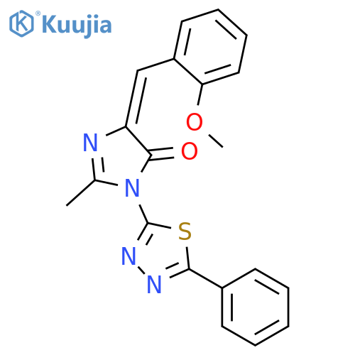 4H-Imidazol-4-one,3,5-dihydro-5-[(2-methoxyphenyl)methylene]-2-methyl-3-(5-phenyl-1,3,4-thiadiazol-2-yl)- structure