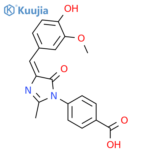 Benzoic acid,4-[4,5-dihydro-4-[(4-hydroxy-3-methoxyphenyl)methylene]-2-methyl-5-oxo-1H-imidazol-1-yl]- structure