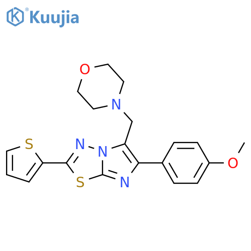 Imidazo[2,1-b]-1,3,4-thiadiazole, 6-(4-methoxyphenyl)-5-(4-morpholinylmethyl)-2-(2-thienyl)- structure