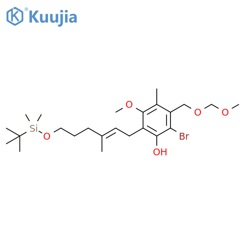 Phenol, 2-bromo-6-[6-[[(1,1-dimethylethyl)dimethylsilyl]oxy]-3-methyl-2-hexenyl]-5-methoxy-3-[(methoxymethoxy)methyl]-4-methyl-, (E)- (9CI) structure