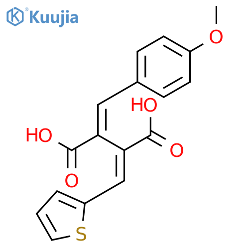 Butanedioic acid, [(4-methoxyphenyl)methylene](2-thienylmethylene)-, (E,E)- structure