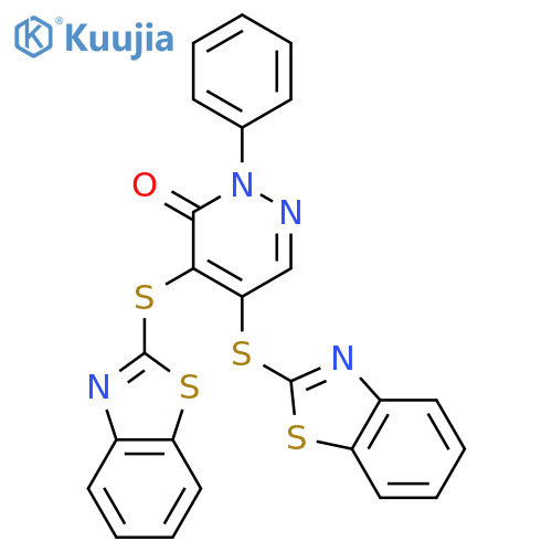 3(2H)-Pyridazinone, 4,5-bis(2-benzothiazolylthio)-2-phenyl- structure