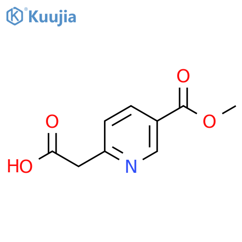 2-5-(methoxycarbonyl)pyridin-2-ylacetic acid structure