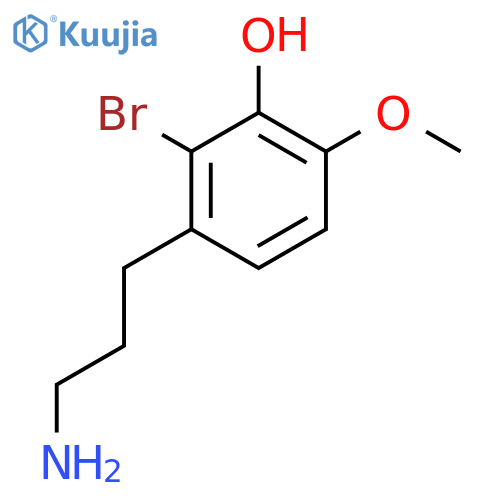 3-(3-aminopropyl)-2-bromo-6-methoxyphenol structure