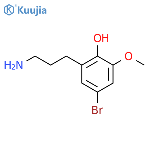 2-(3-aminopropyl)-4-bromo-6-methoxyphenol structure
