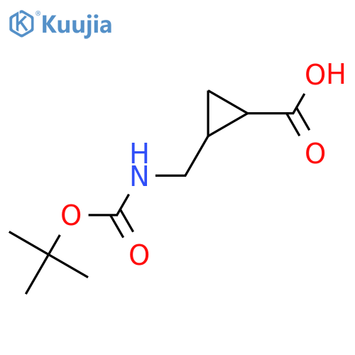 2-(((tert-Butoxycarbonyl)amino)methyl)cyclopropanecarboxylic acid structure