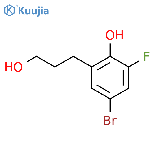 4-bromo-2-fluoro-6-(3-hydroxypropyl)phenol structure