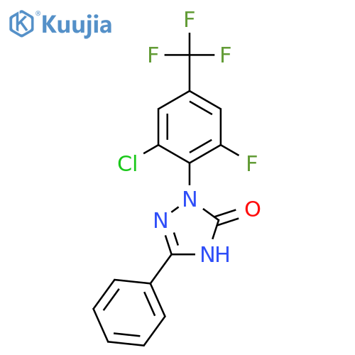 <br>2-(2-Chloro-6-fluoro-4-trifluoromethylphenyl)-1,2-dihydro-5-phenyl-3H-1,2,4 -triazol-3-one structure