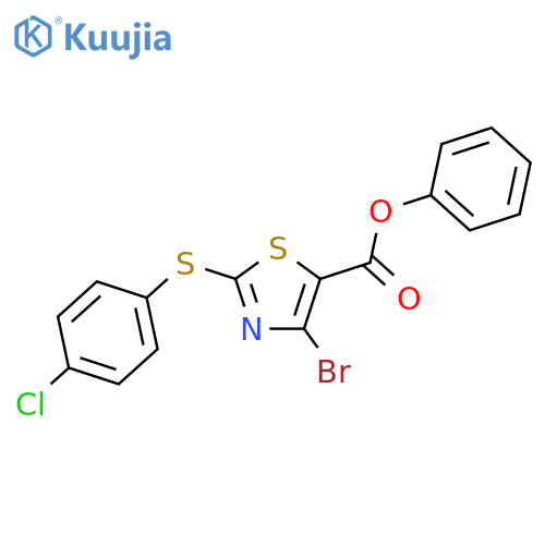 Phenyl 4-bromo-2-(4-chlorophenylthio)thiazole-5-carboxylate structure