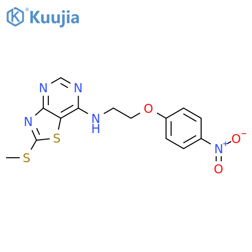 2-Methylthio-7-[2-(4-nitrophenoxy)ethylamino]-thiazolo[4,5-d]pyrimidine structure