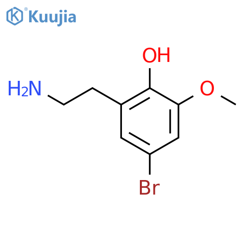 2-(2-aminoethyl)-4-bromo-6-methoxyphenol structure