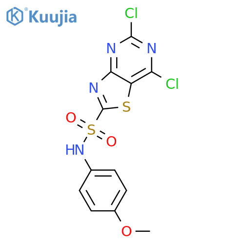 5,7-Dichlorothiazolo[4,5-d]pyrimidin-2-sulfonic acid (4-methoxyphenyl)amide structure