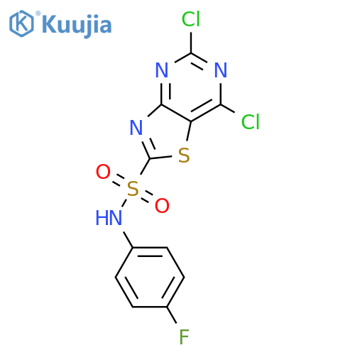 5,7-Dichlorothiazolo[4,5-d]pyrimidin-2-sulfonic acid (4-fluorophenyl)amide structure