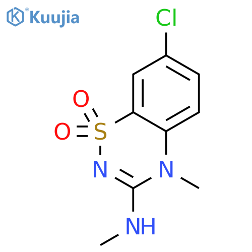 7-Chloro-4-methyl-3-(methylamino)-4H-1,2,4-benzothiadiazin-1,1-dioxide structure