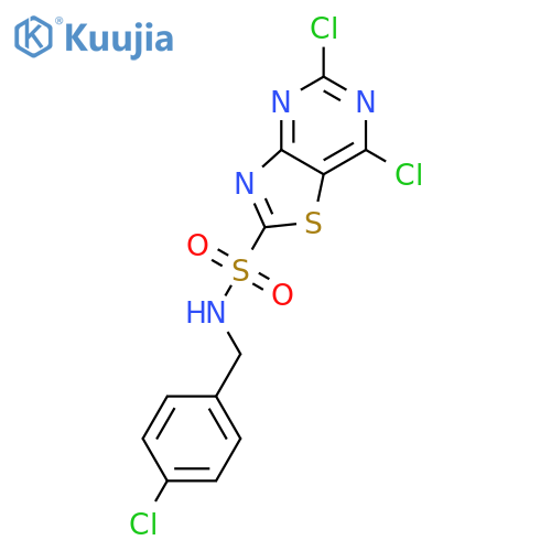 5,7-Dichlorothiazolo[4,5-d]pyrimidin-2-sulfonic acid (4-chlorobenzyl)amide structure
