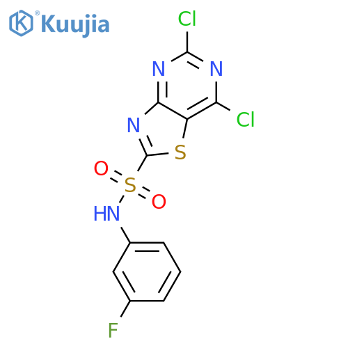 5,7-Dichlorothiazolo[4,5-d]pyrimidin-2-sulfonic acid (3-fluorophenyl)amide structure