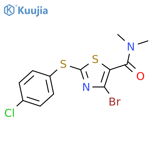 4-Bromo-2-(4-chlorophenylthio)thiazole-5-carboxylic acid dimethylamide structure