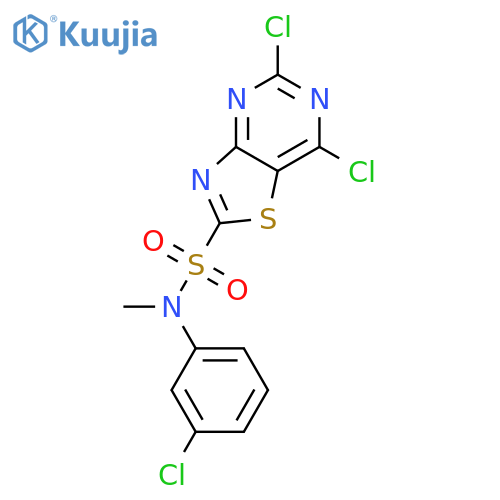 <br>5,7-Dichlorothiazolo[4,5-d]pyrimidin-2-sulfonic acid (3-chlorophenyl)methyl amide structure