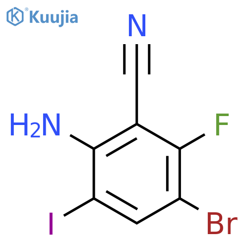2-Amino-5-bromo-6-fluoro-3-iodobenzonitrile structure