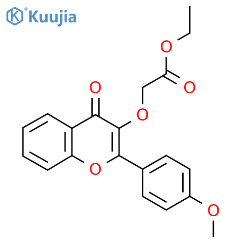 Ethyl 2-{2-(4-methoxyphenyl)-4-oxo-4H-chromen-3-yloxy}acetate structure