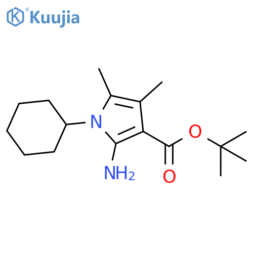 1H-Pyrrole-3-carboxylic acid, 2-amino-1-cyclohexyl-4,5-dimethyl-,1,1-dimethylethyl ester structure