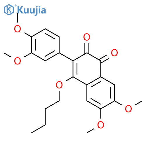 1,2-Naphthalenedione, 4-butoxy-3-(3,4-dimethoxyphenyl)-6,7-dimethoxy- structure