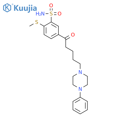 Benzenesulfonamide, 2-(methylthio)-5-[1-oxo-5-(4-phenyl-1-piperazinyl)pentyl]- structure