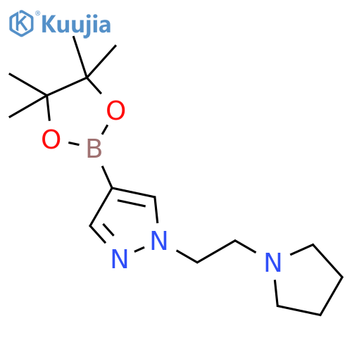 1-[2-(pyrrolidin-1-yl)ethyl]-4-(tetramethyl-1,3,2-dioxaborolan-2-yl)-1H-pyrazole structure