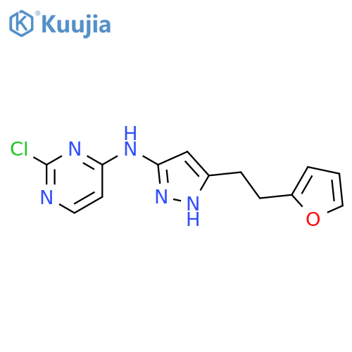2-chloro-N-[5-[2-(2-furyl)ethyl]-2H-pyrazol-3-yl]pyrimidin-4-amine structure