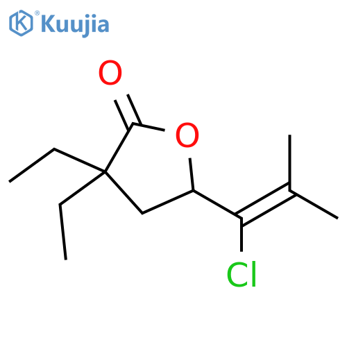 2(3H)-Furanone, 5-(1-chloro-2-methyl-1-propenyl)-3,3-diethyldihydro- structure