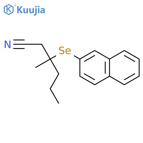 Hexanenitrile, 3-methyl-3-(2-naphthalenylseleno)- structure