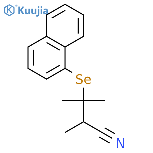 Butanenitrile, 2,3-dimethyl-3-(1-naphthalenylseleno)- structure
