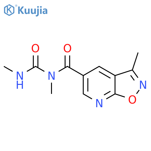 1,3-dimethyl-1-{3-methyl-1,2oxazolo5,4-bpyridine-5-carbonyl}urea structure
