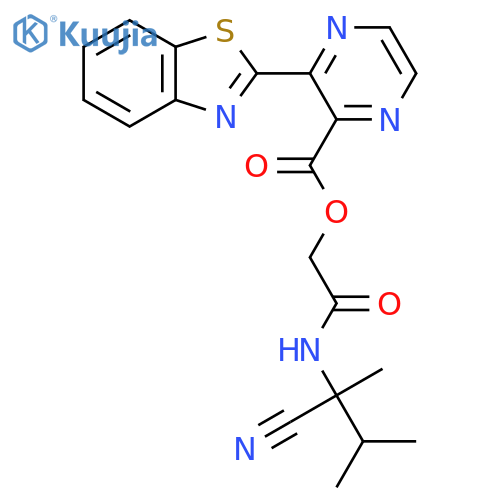 2-[(1-Cyano-1,2-dimethylpropyl)amino]-2-oxoethyl 3-(2-benzothiazolyl)-2-pyrazinecarboxylate structure