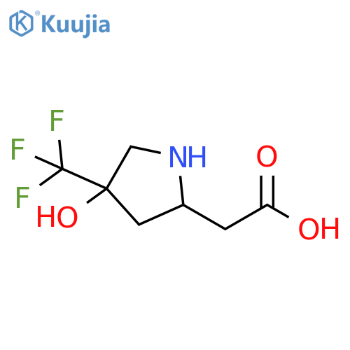 2-4-hydroxy-4-(trifluoromethyl)pyrrolidin-2-ylacetic acid structure