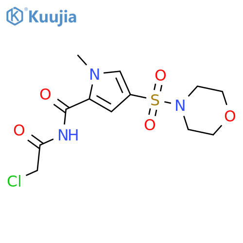 N-(2-chloroacetyl)-1-methyl-4-(morpholine-4-sulfonyl)-1H-pyrrole-2-carboxamide structure